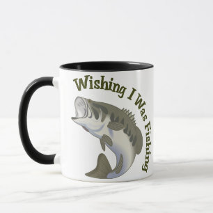 Caneca Desejando eu estava pescando