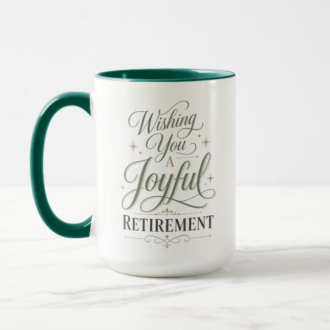 Caneca Desejando uma Retirada Feliz Nome Personalizado (Esquerda)