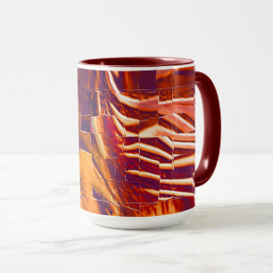 Caneca Desenho abstrato mosaico de folha de ouro avermelh
