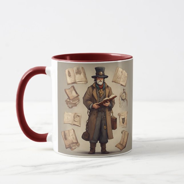 Caneca desenho animado de imagem do viagem de tempo (Esquerda)