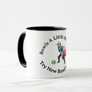 Caneca Desenho animado engraçado de jogador de bocha com