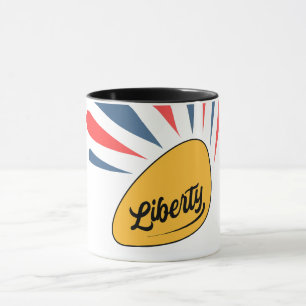 Caneca Desenho da Liberdade com Raios Radiantes para 4 de