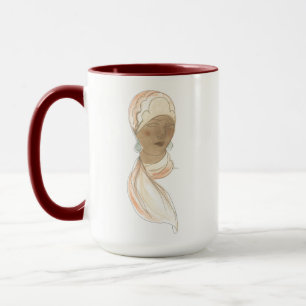 Caneca Desenho da Moda da Flapper - Mulher com Scarf