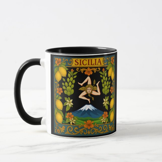 Caneca Desenho da Trinacria Siciliana (Esquerda)