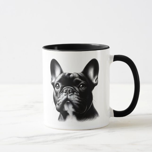 Caneca Desenho de Bulldog Francês (Direita)