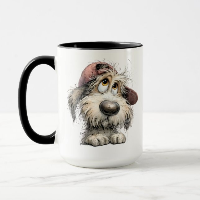 Caneca Desenho de cachorro excêntrico fofo (Esquerda)