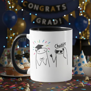 Caneca Desenho de celebração de doodle de pós-graduação d