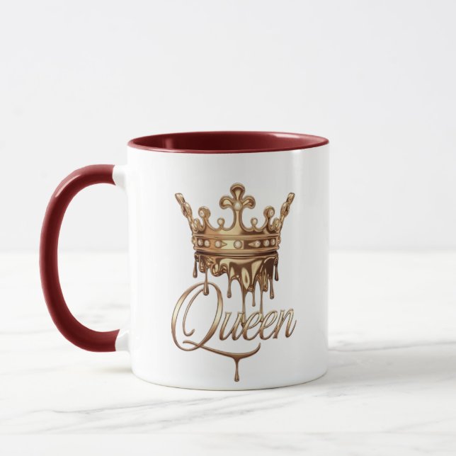 Caneca Desenho de Coroa de Rainha Elegante Princesa Real (Esquerda)