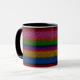Caneca Desenho de Estampa de Animal Leopardo Colorido
