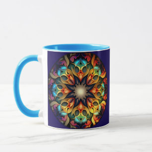Caneca Desenho de Flor de Mandala Kaleidoscópio-23091