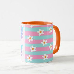 Caneca Desenho de Flores Vibrantes em Flor