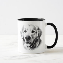 Caneca Desenho de Golden Retriever