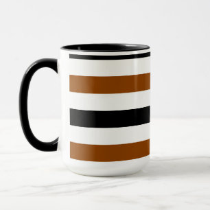Caneca Desenho de listras marrons pretas e brancas