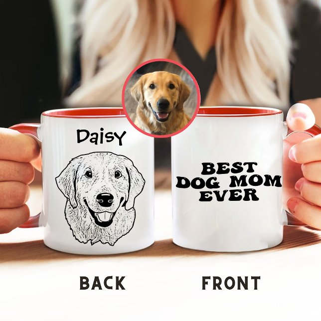 Caneca Desenho de Mão do Cachorro do Retriever de ouro Pe (Criador carregado)