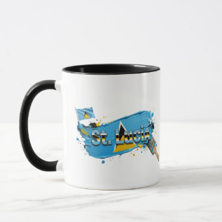 Caneca Desenho de Pincel de Pintura de Santa Lúcia | Orgu