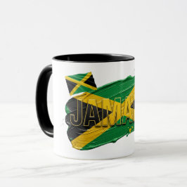 Caneca Desenho de Pincel de Pintura Jamaicano | Orgulho C