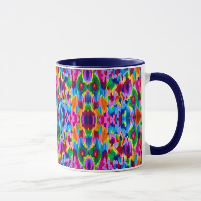 Caneca Desenho de pintura abstrata colorida fofa (Direita)