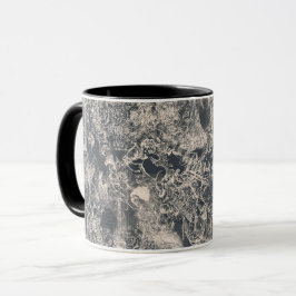 Caneca Desenho de Toile de Paris Preto Elegante