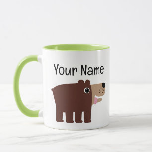 Caneca Desenho de ursinho marrom fofo personalizado infan