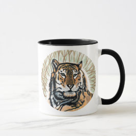 Caneca Desenho do Lápis de Cores de Arte Tiger