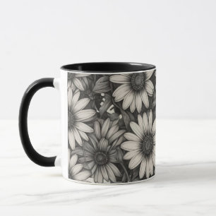 Caneca Desenho em tons de cinza africanos Daisy