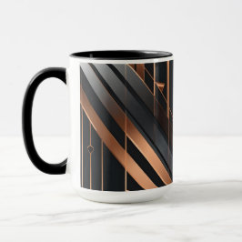 Caneca Desenho Geométrico Art Déco em Cobre e Prata