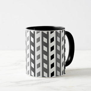 Caneca Desenho Geométrico, cinza, preto, branco,