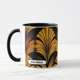 Caneca Desenho Geométrico de Arco de Fã Neo Deco Moderno
