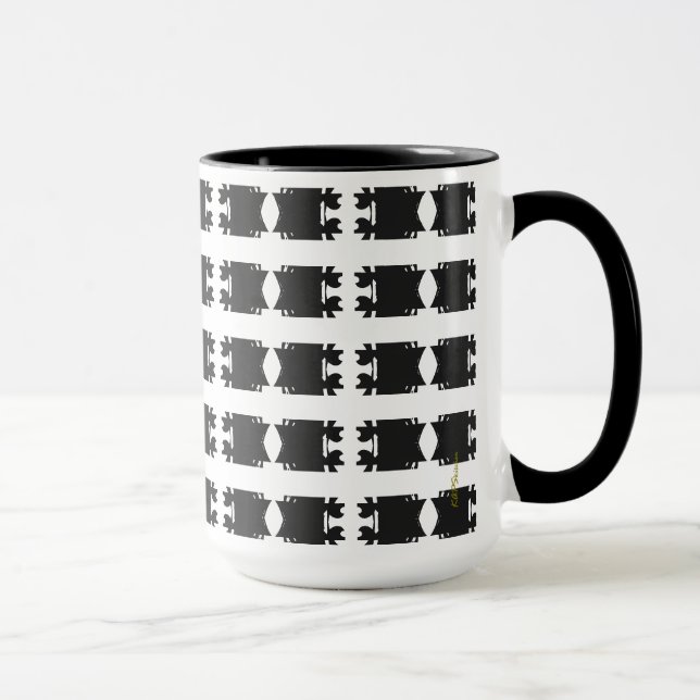 Caneca Desenho Geométrico Preto e Branco (Direita)