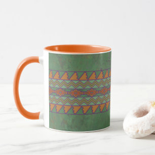 Caneca Desenho Geométrico Verde de Artemísia do Sudoeste