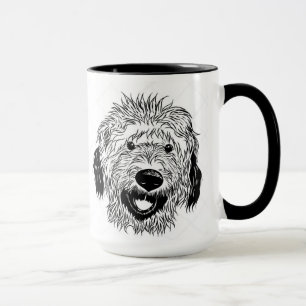 Caneca Desenho ilustrado de Goldendoodle