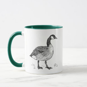 Caneca Desenho Natural De Ganso Canadense De Belas Artes