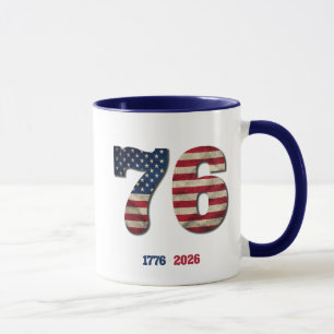 Caneca Desenho Patriótico do 250º Aniversário dos EUA 177