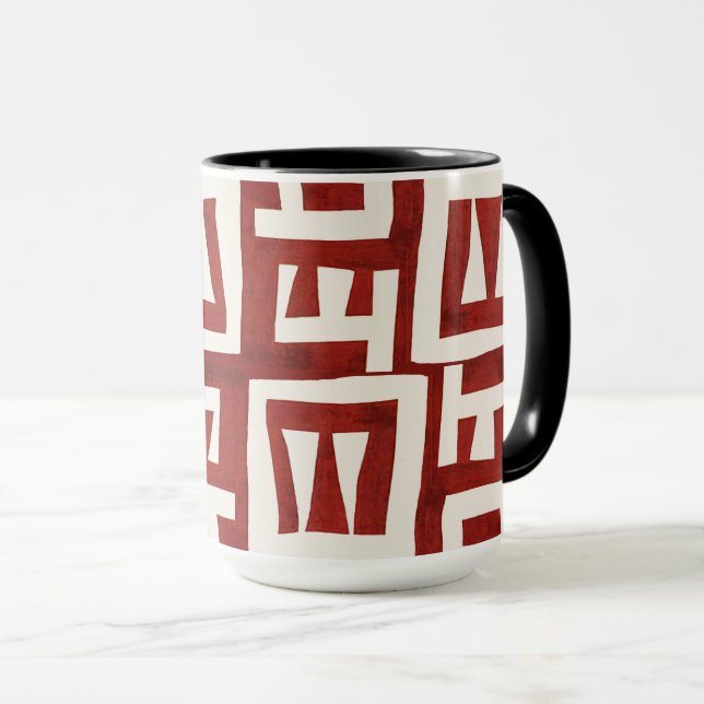 Caneca Desenho Tribal do Mapa Africano (Frente Esquerda)