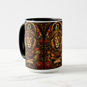 Caneca Desenho Zodíaco Leão Masculino Celestial