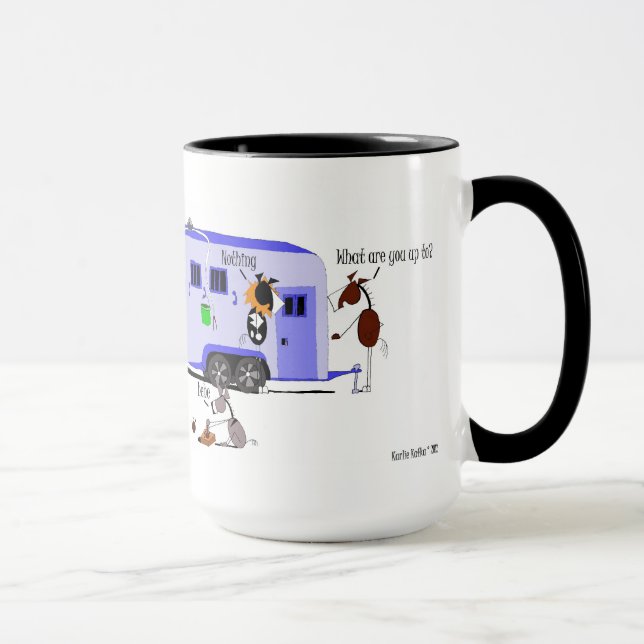 Caneca Desenhos animados engraçados da carga do reboque (Direita)