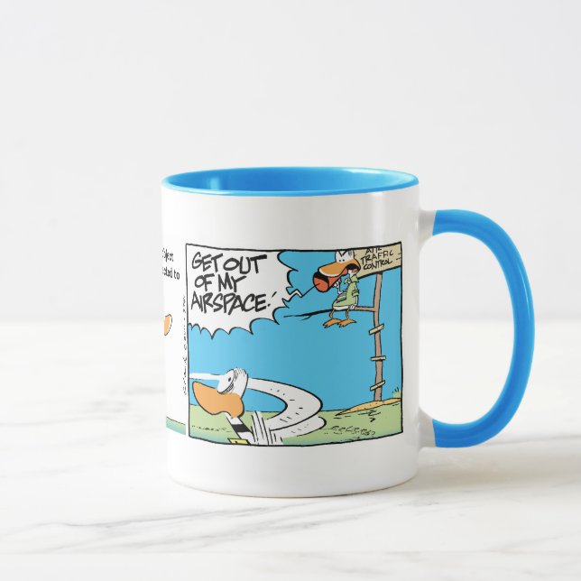 Caneca Desenhos animados engraçados de controlador aéreo (Direita)