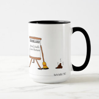 Caneca Desenhos animados engraçados do cavalo das tarefas