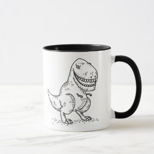 Caneca Desenhos animados legal do dinossauro T Rex do