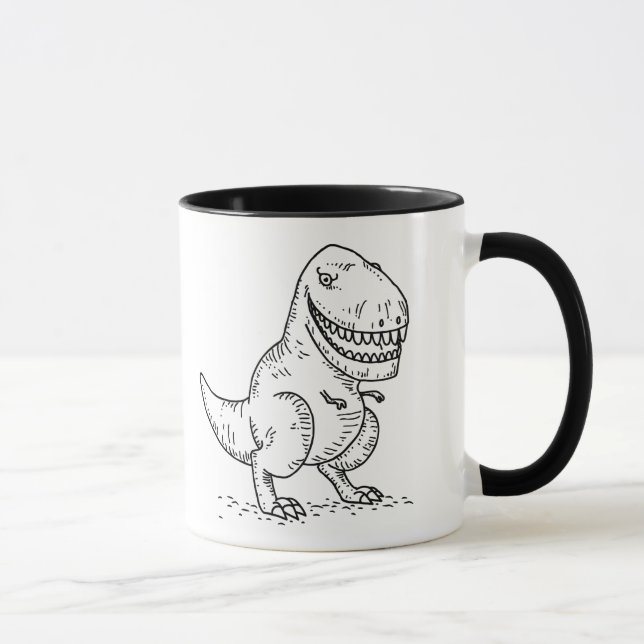 Caneca Desenhos animados legal do dinossauro T Rex do (Direita)