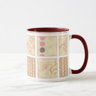 Caneca Desenhos de Bloco de Madeira rosa por Chariklia Za