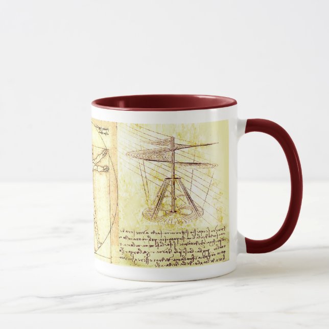 Caneca Desenhos de Leonado da Vinci (Direita)