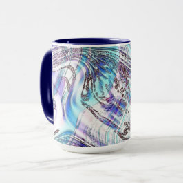 Caneca Desenhos de ostras azuladas, cruzados e torcidos