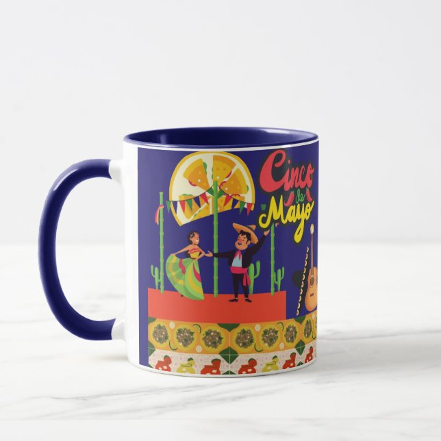 Caneca Desert Bloom Fiesta azul marinho (Esquerda)