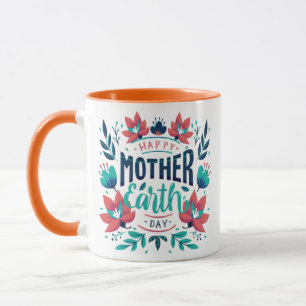 Caneca Design- 23184, Dia da Mãe Terra Desenhada à Mão