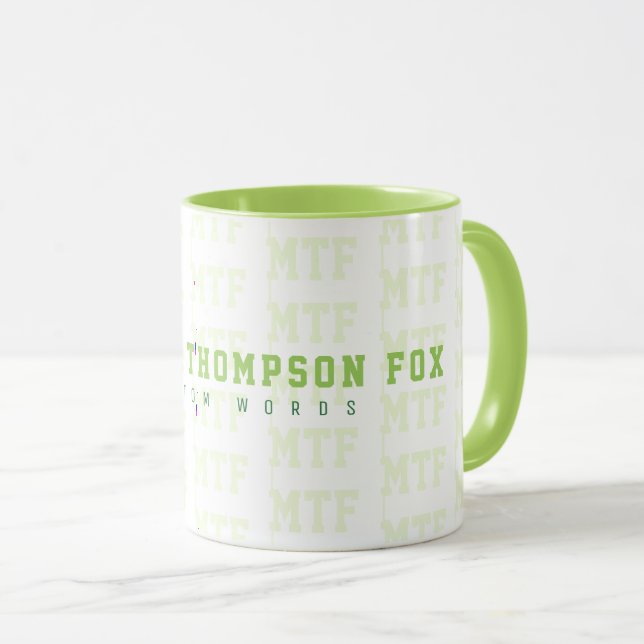 Caneca Design a Monogramas, nome + iniciais, limão (Frente Esquerda)