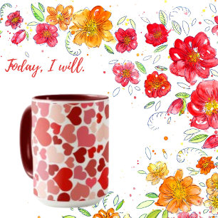 Caneca Design Abstrato de fundo do coração Mug