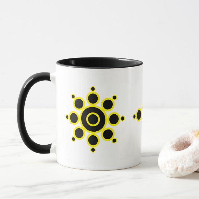 Caneca Design abstrato de Sun do na moda (Com Donut)