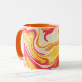 Caneca Design Abstrato Giratório em Tons Quentes