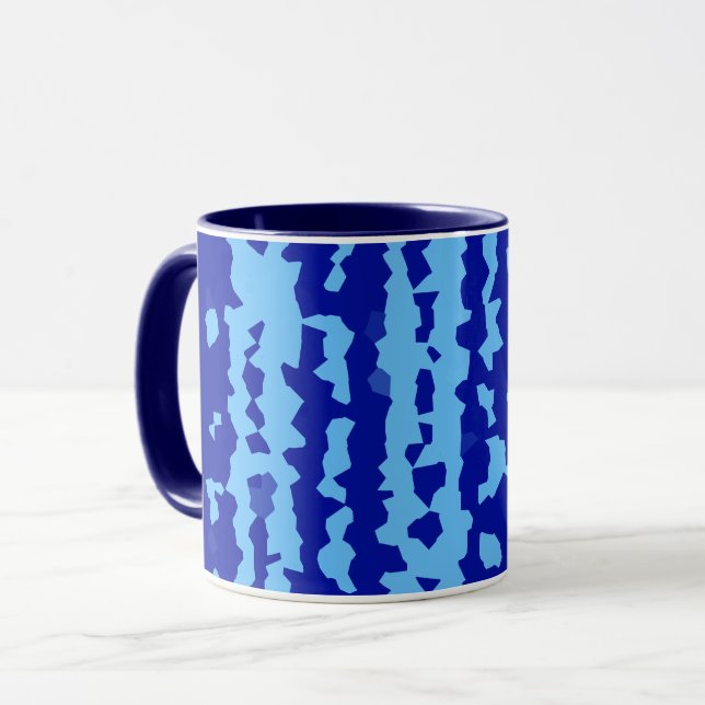 Caneca Design Abstrato Irregular Azul Ciano (Frente Esquerda)